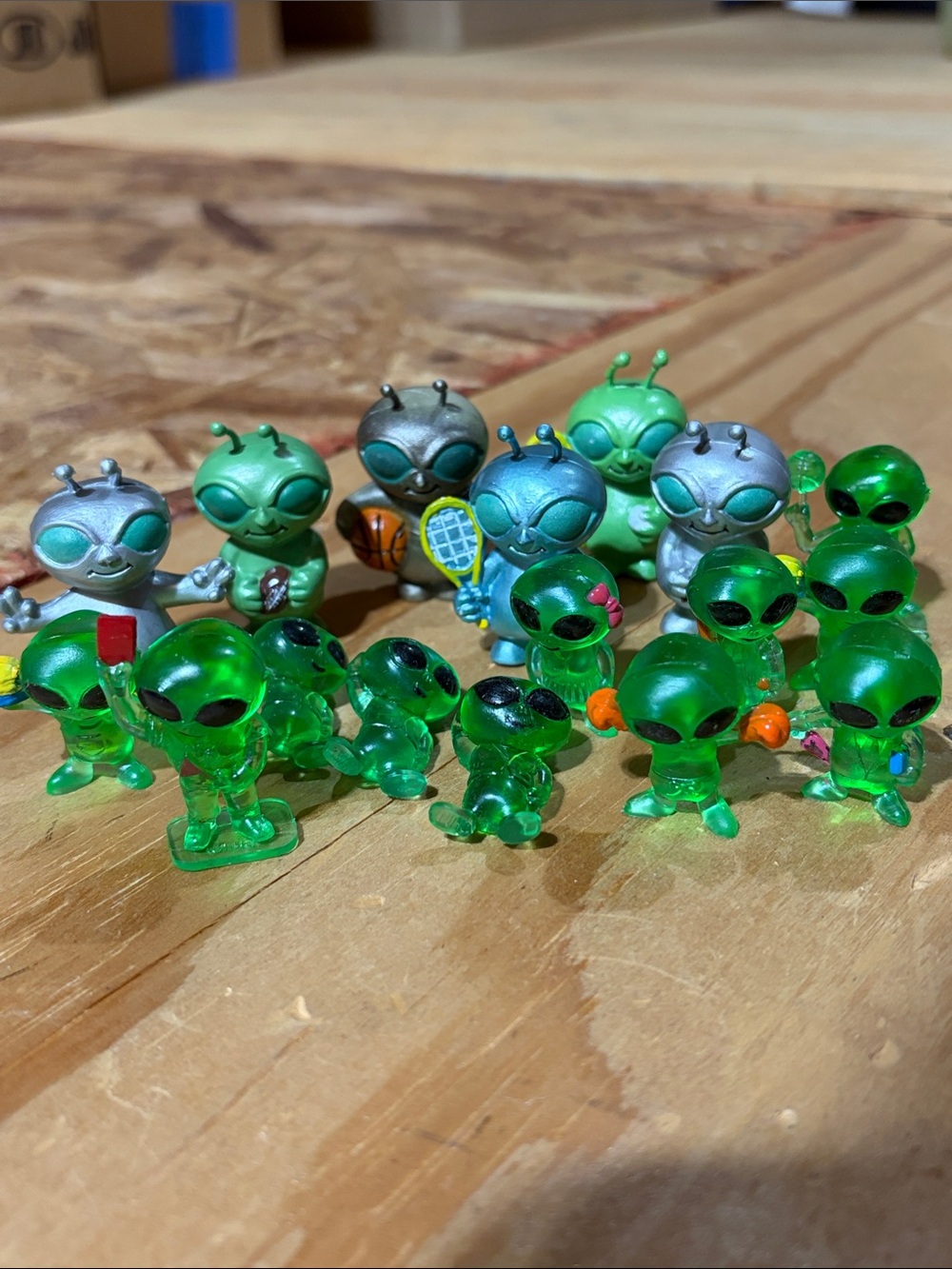Vintage Mini Alien Sports Figures